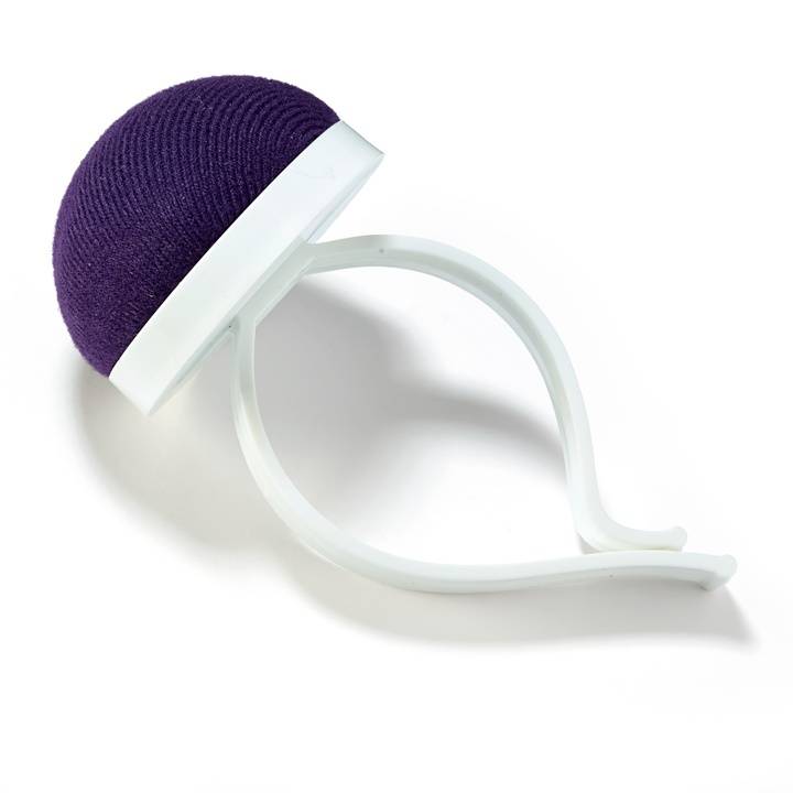 Arm pin cushion with strap, dark violet/white