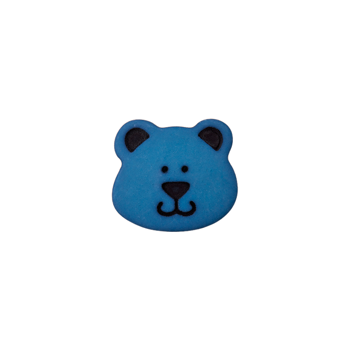 Polyesterknopf Öse, Bär, 15mm, blau