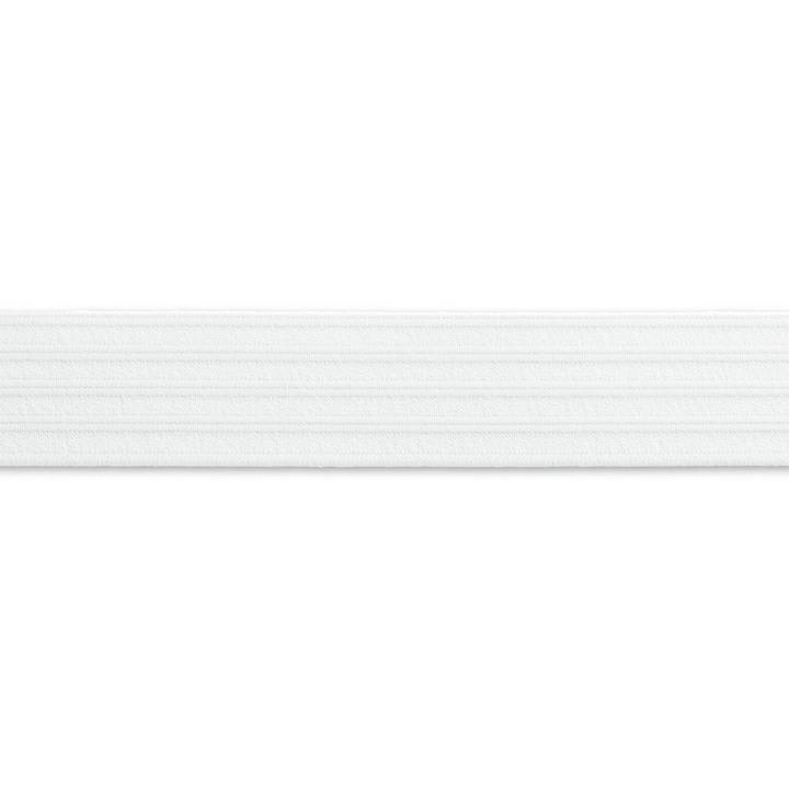 Seamed elastic tape, 35mm, natural white, 10m