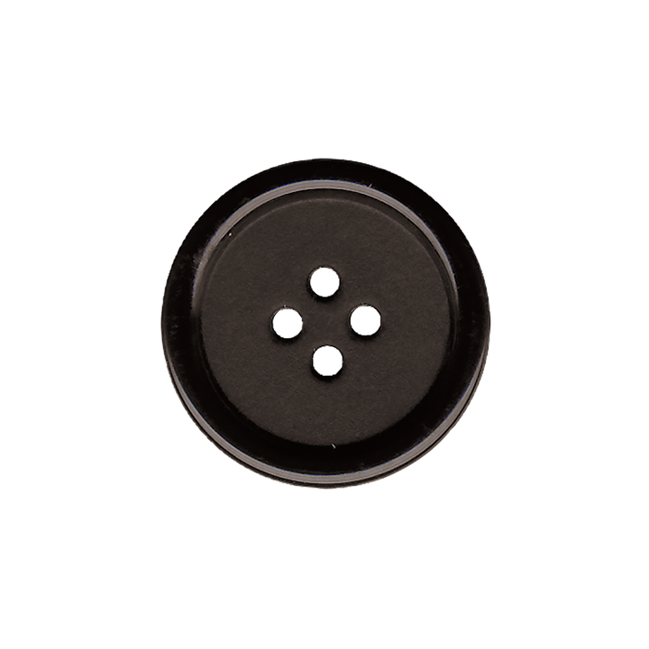Polyester four-hole button 15mm black