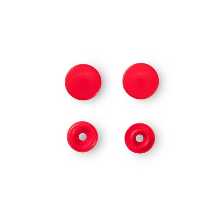 Non-sew press fasteners, Colour Snaps, round, 12.4mm, light red