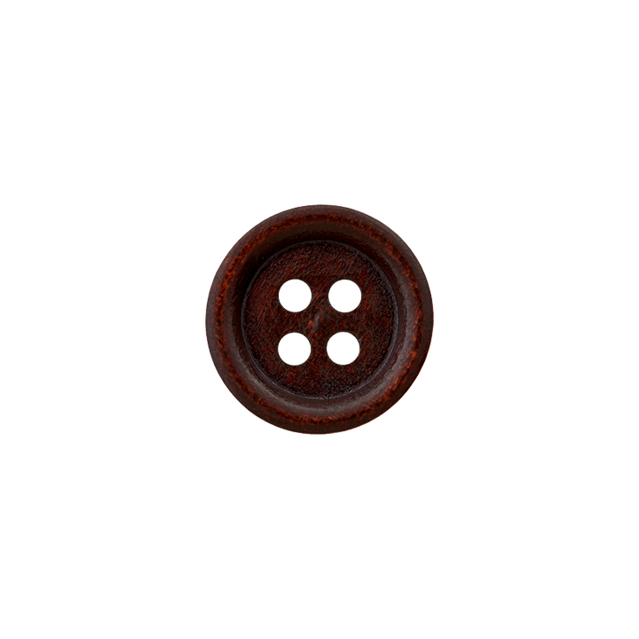 Wood button 4-holes, 12mm, black