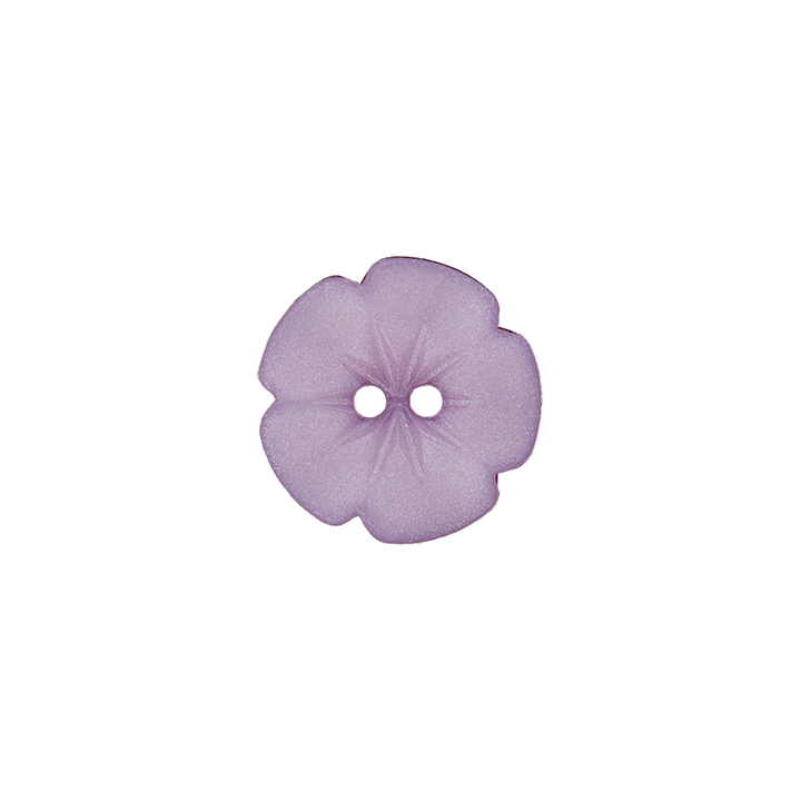 Polyesterknopf 2-Loch, Blume, 15mm, flieder