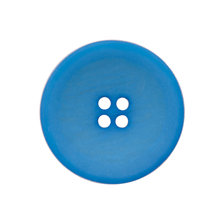 Polyesterknopf 4-Loch, Anzug, 20mm, blau