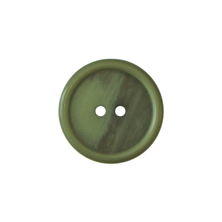 Polyester button 2-holes, 15mm, medium green