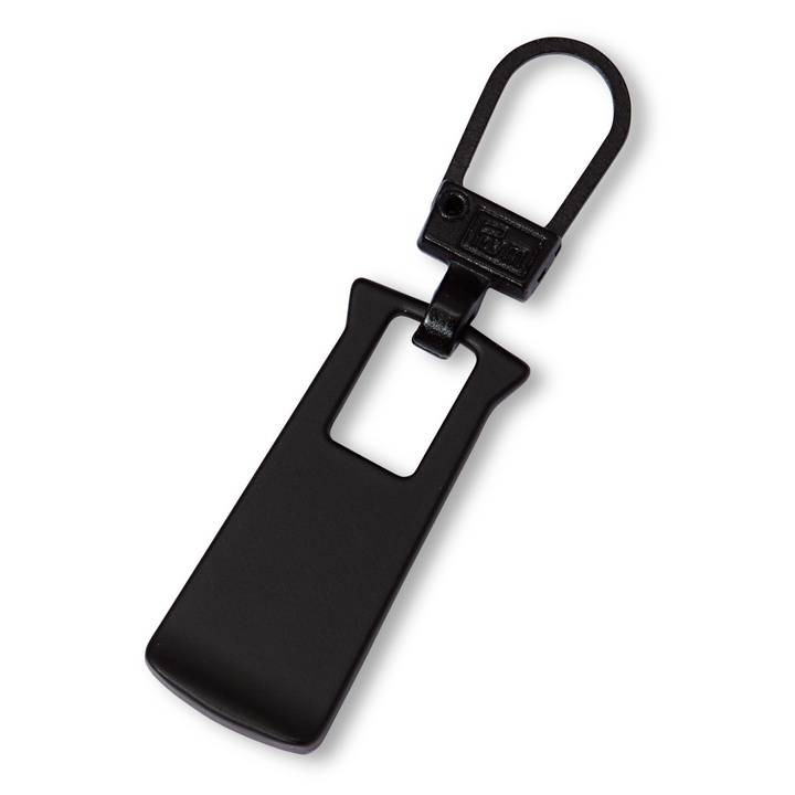 Fashion Zipper puller, rectangular, black