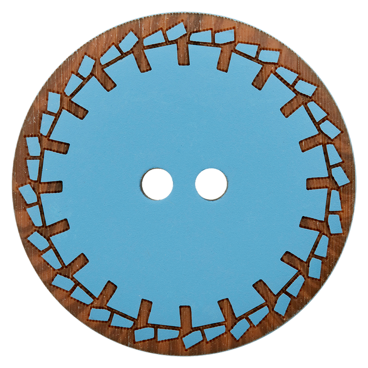 Polyesterknopf 2-Loch, 28mm, hellblau