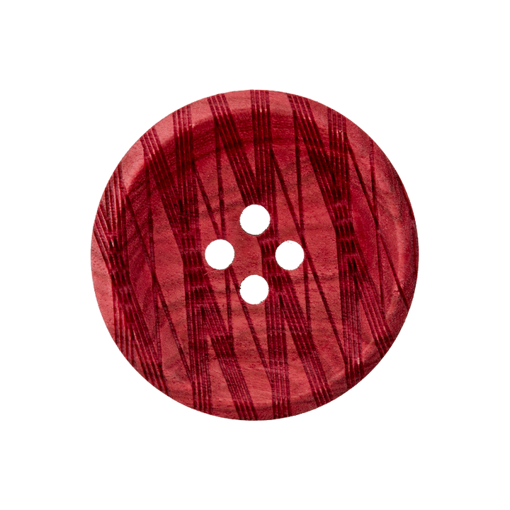 Wood button 4-holes, 25mm,bordeaux