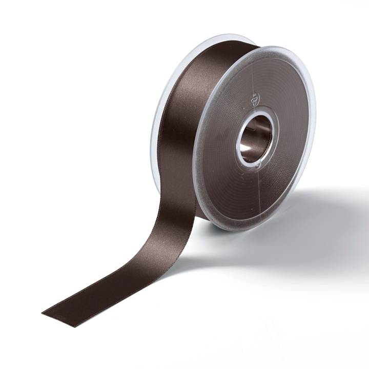 Satin ribbon, 25mm, dark brown