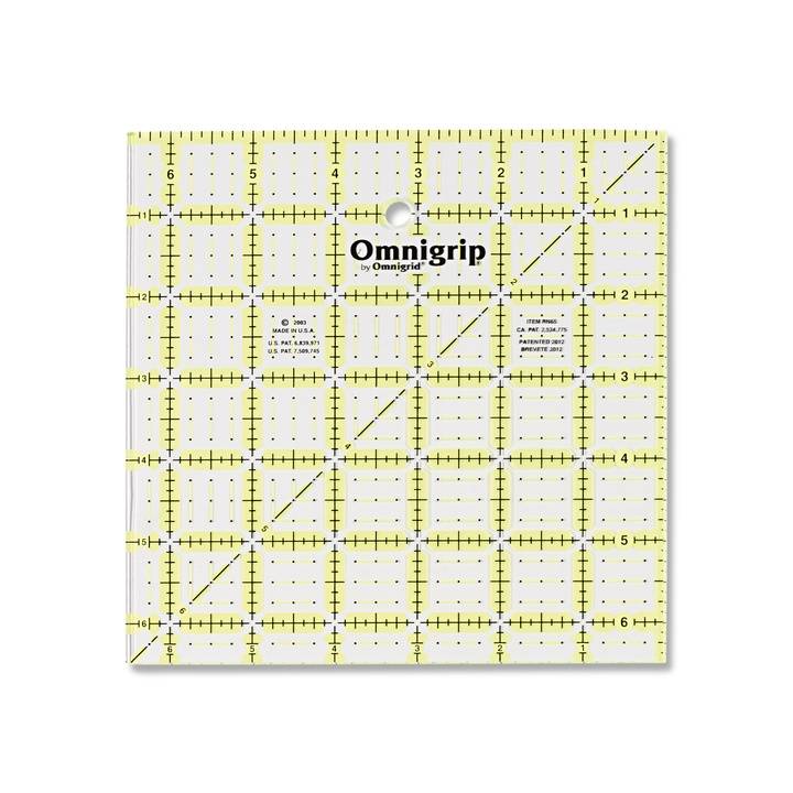Omnigrip non-slip ruler, 6.5x6.5inch