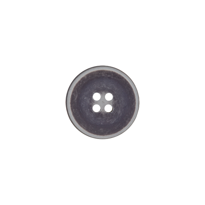 Polyester button 4-holes, 15mm, dark grey