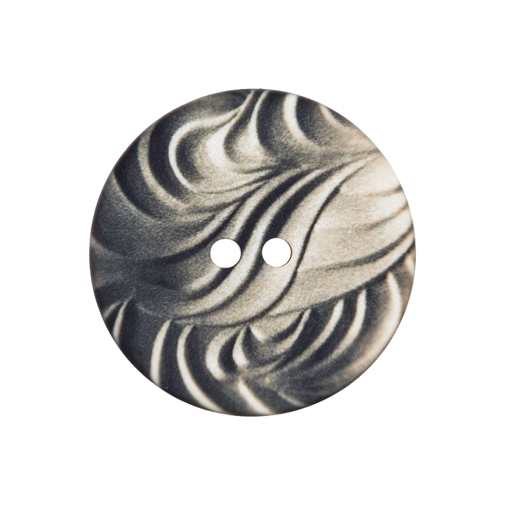 Polyester button 2-holes, 2-Loch, 25mm, medium grey