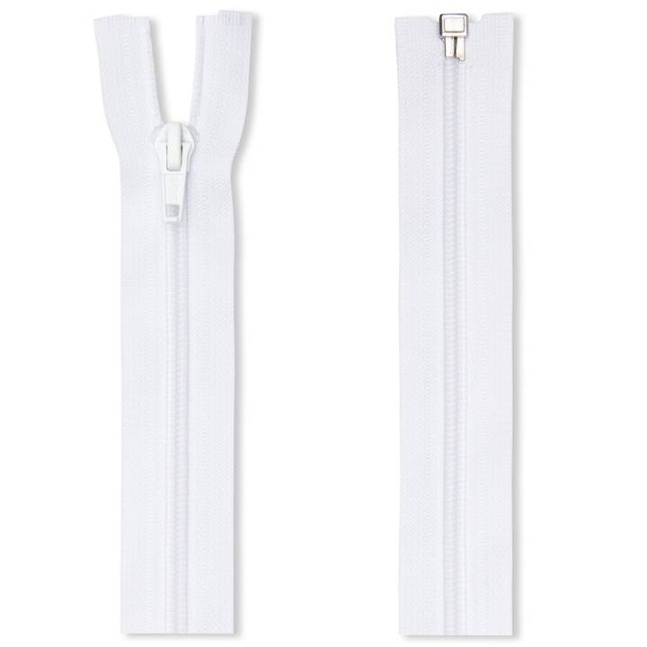 Zip fastener S3 in a film packaging (FLA), open-end, 65cm, white