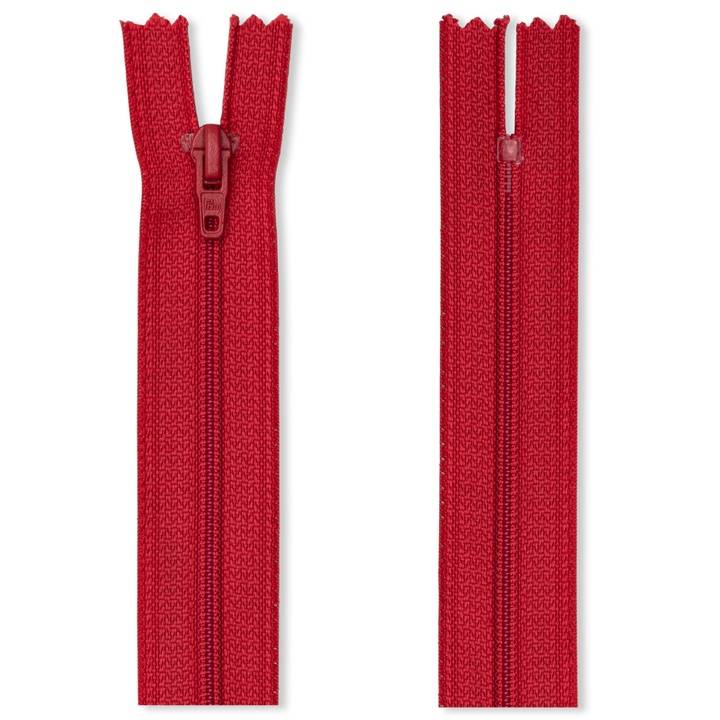 Zip fastener S1 in a film packaging, closed-end, 20cm, red