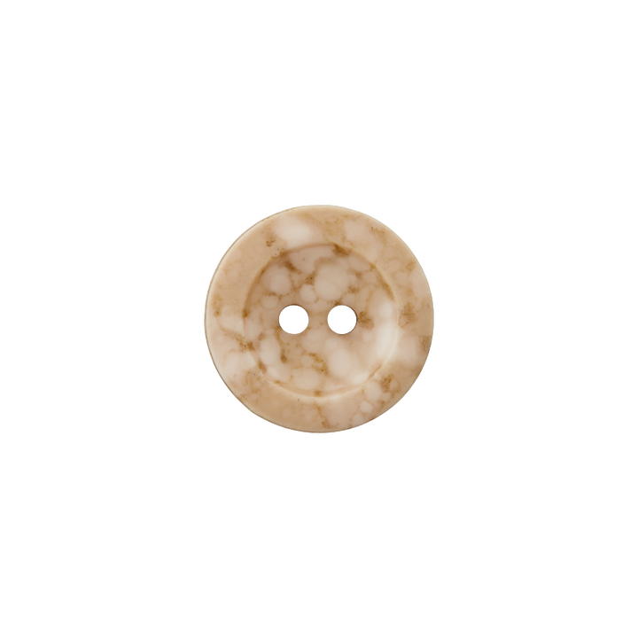 Polyester button 2-holes, 18mm, beige