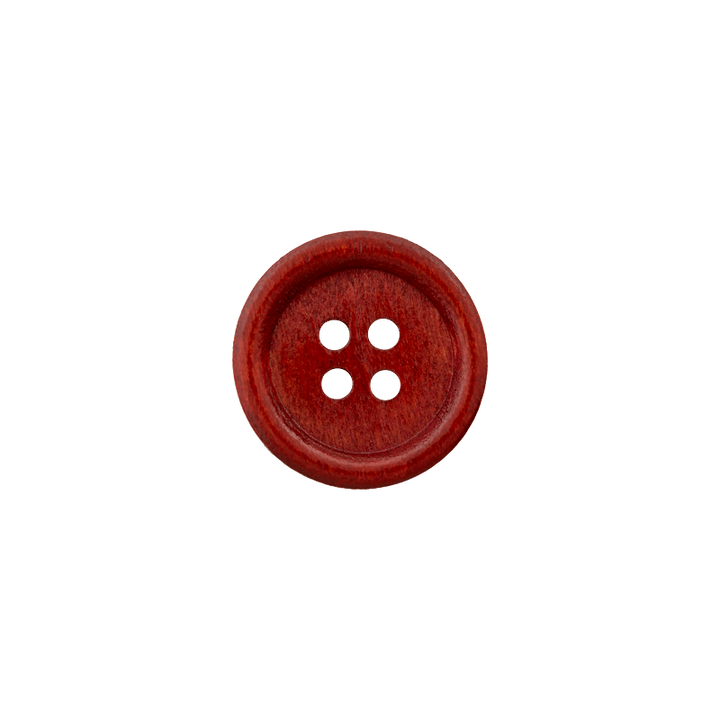 Wood button 4-holes, 18mm, medium brown