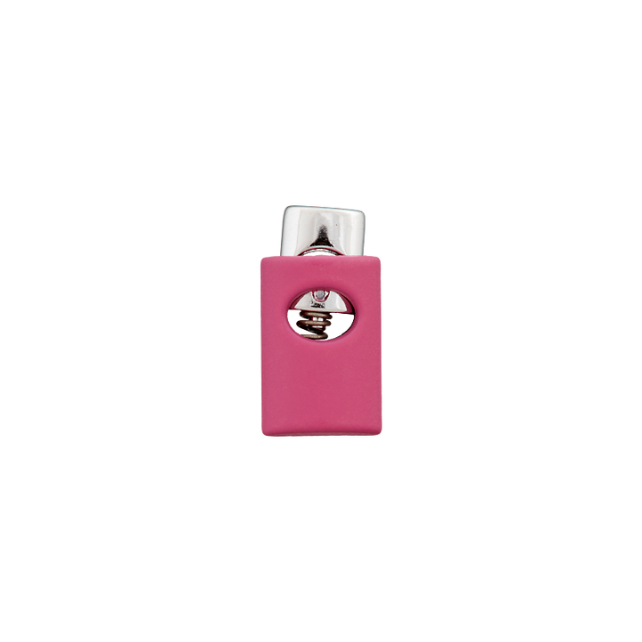 Kordelstopper/Durchlass 4mm, 1-Loch, 18mm, pink