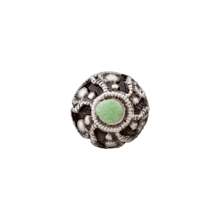 Metal/polyester button shank, Blouse, 10mm, light green