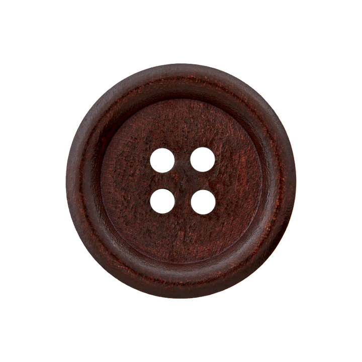 Wood button 4-holes, 23mm, black