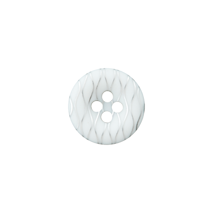 Polyester button 4-holes, 15mm, silver