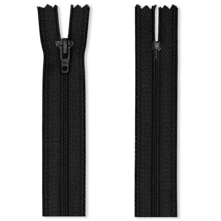 Zip fastener M4 in a film packaging, open-end, 50cm, black