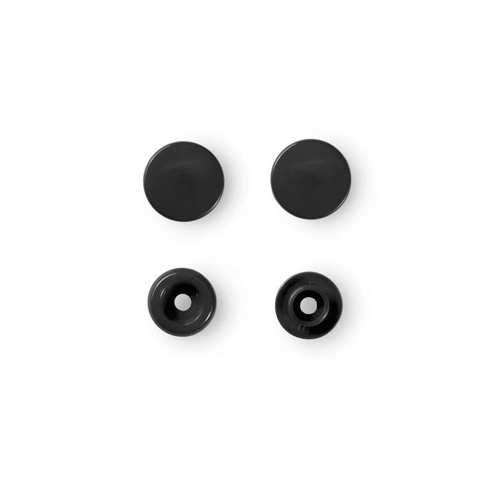 Non-sew press fasteners, Colour Snaps, round, 12.4mm, black