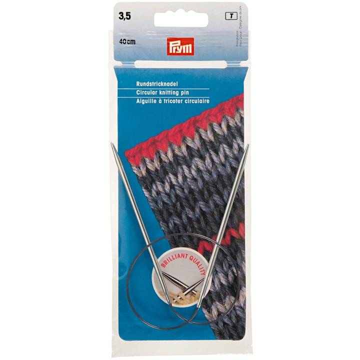 Circular knitting needles, 40cm, 3.50mm, silver-coloured