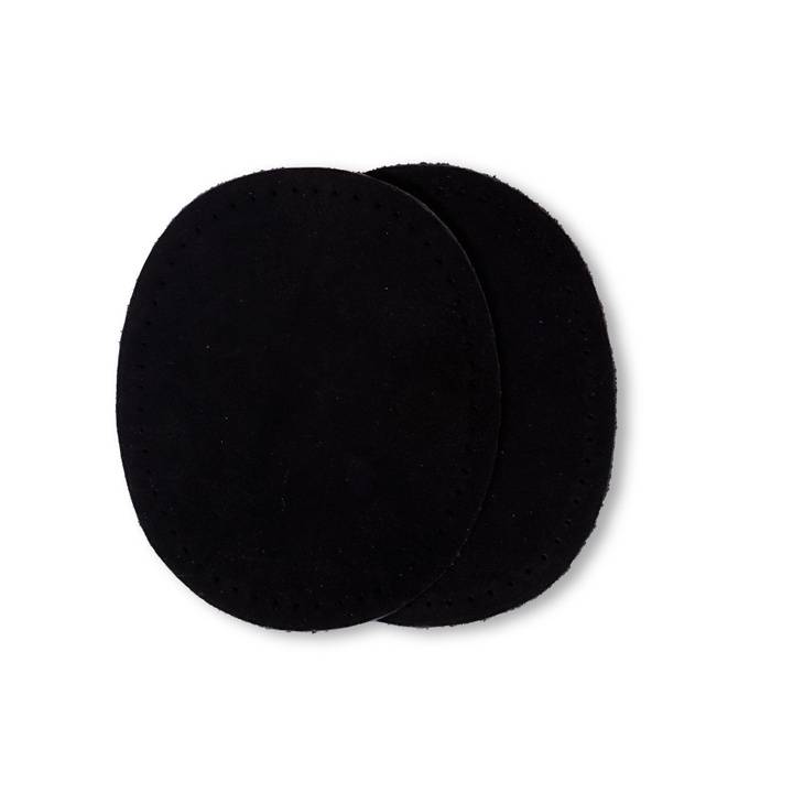 Patches velour leather, sew-on, 9 x 11cm, black