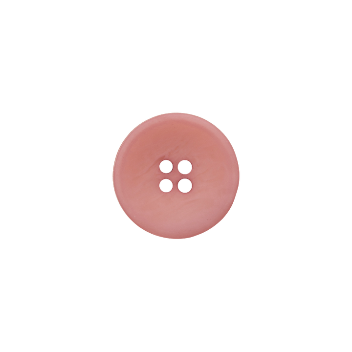Polyesterknopf 4-Loch, Anzug, 15mm, rosa