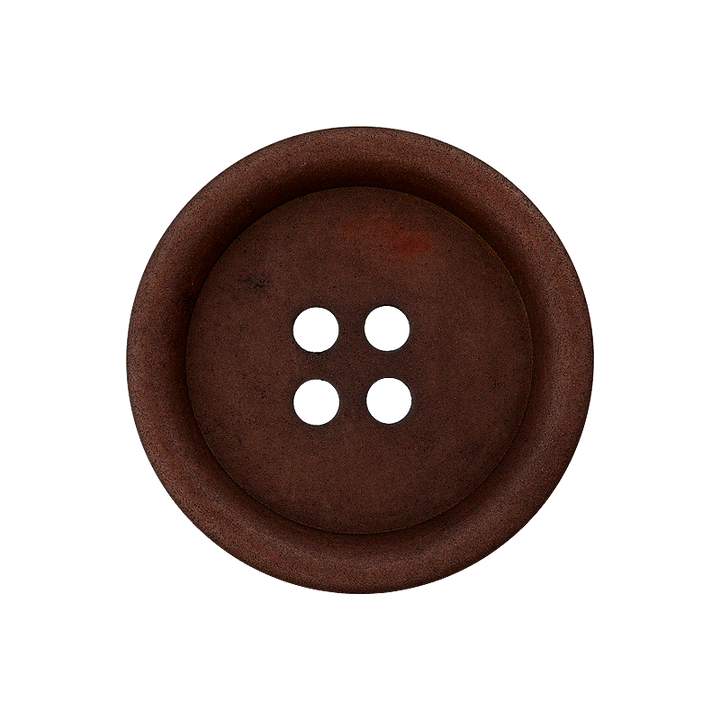 Пуговица из каменного ореха, с 4 отверстиями, 15 мм, коричневый, темный цвет