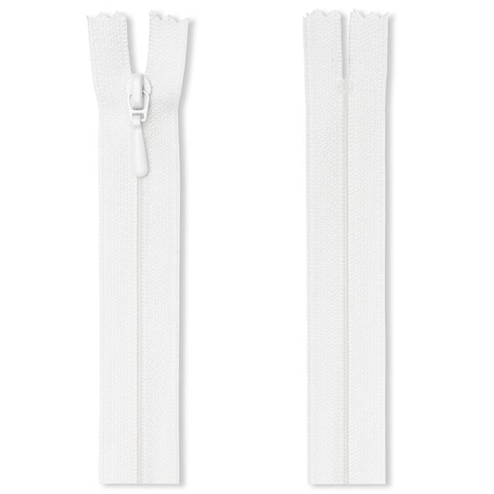 Reißverschluss S2 in Folienverpackung, unteilbar, 30 cm, weiß