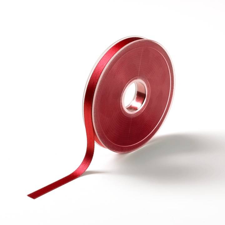 Satin ribbon, 10mm, dark red