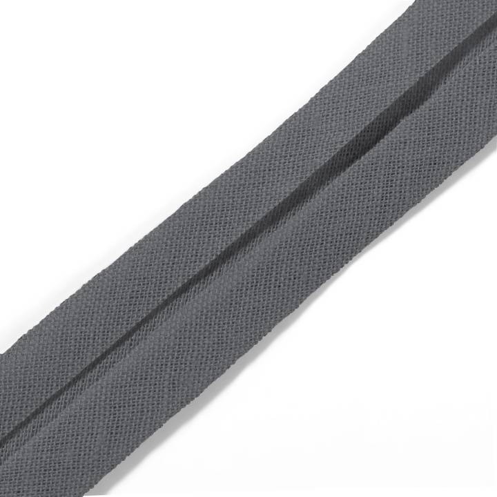 Bias binding, cotton, 40/20mm, grey, 30m