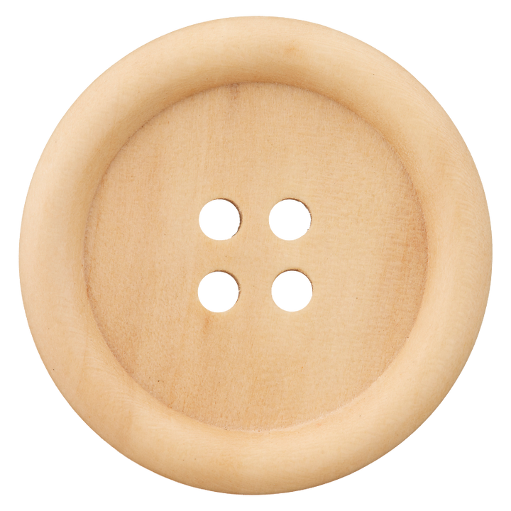 Wood button 4-holes, 30mm, cream