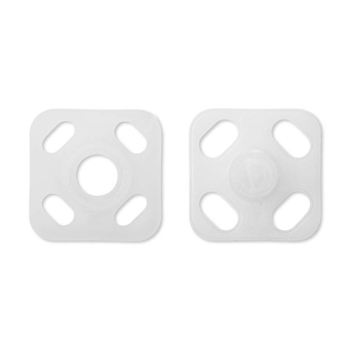 Snap fasteners square, 9mm, white