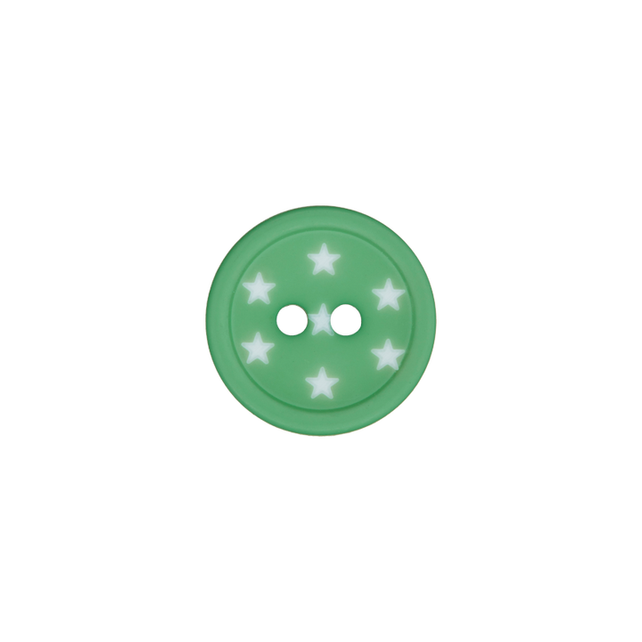 Polyester two-hole button 12mm green