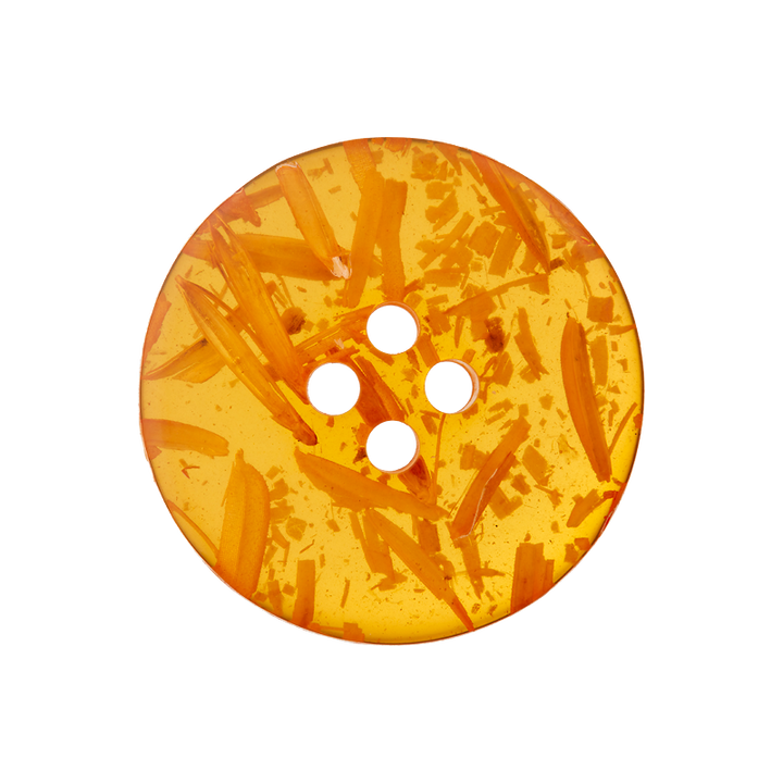 Пуговица из полиэстера, с 4 отверстиями, 25мм, оранжевый цвет