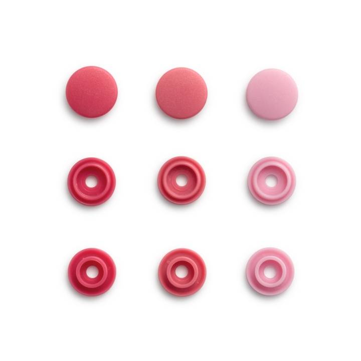 Press fasteners Color Snaps Mini, Prym Love, 9 mm, in shades of pink
