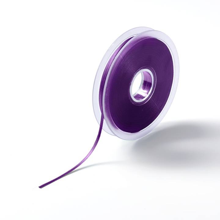 Satin ribbon, 3mm, violet, 50m