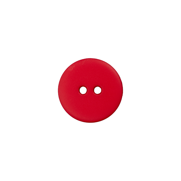 Polyester two-hole button 15mm red