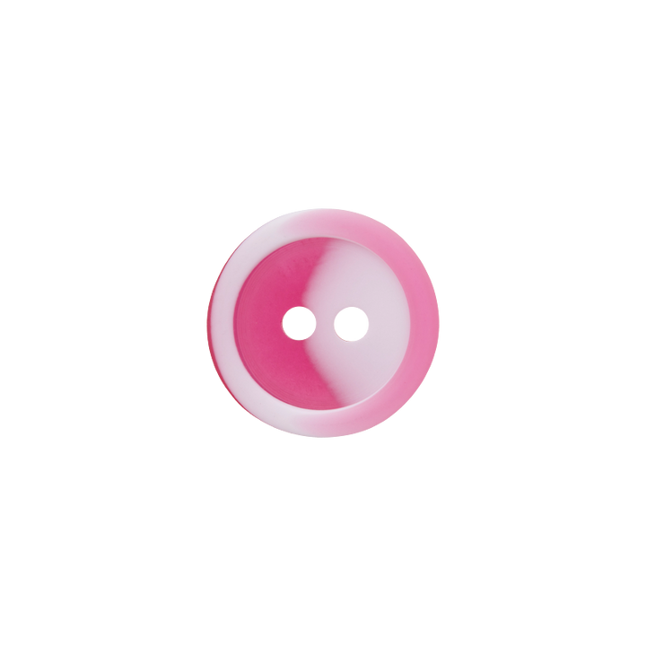 Polyester button 2-holes, 11mm, pink