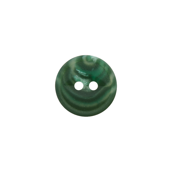 Paper/polyester button 2-holes recycled 15mm dark green