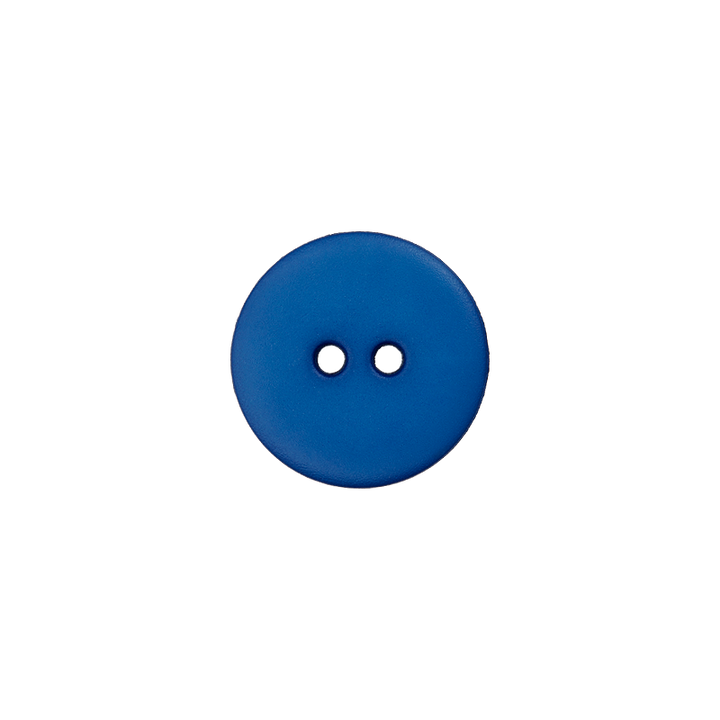 Polyester two-hole button 20mm blue