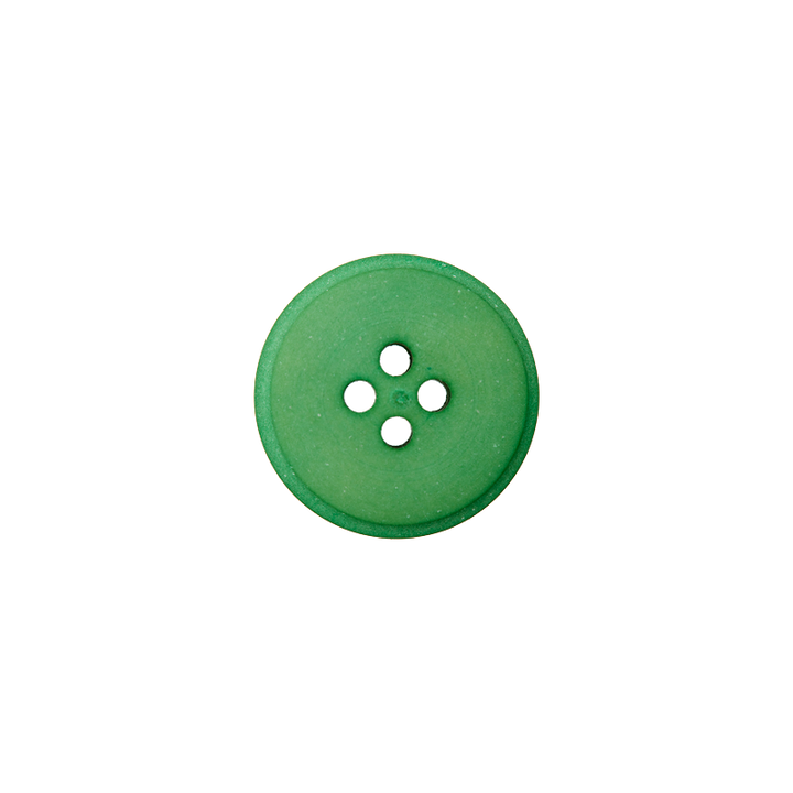 Polyester button 4-holes recycled 15mm green