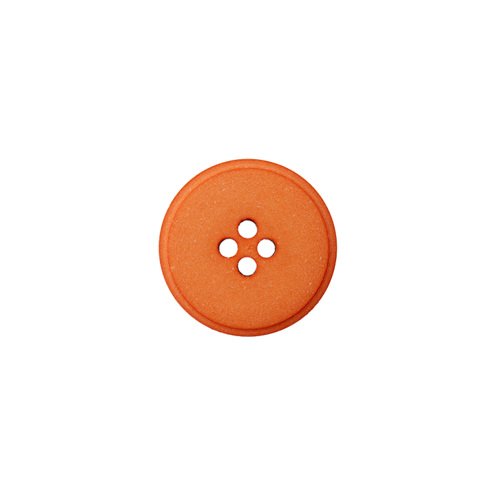 Пуговица из переработанного полиэстера, с 4 отверстиями, 18мм, оранжевый цвет