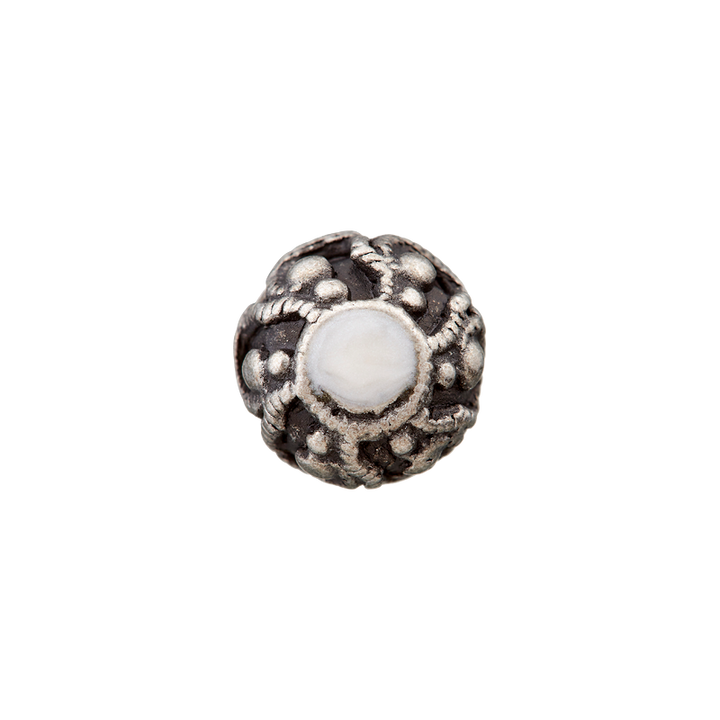 Metal/polyester button shank, Blouse, 10mm, white