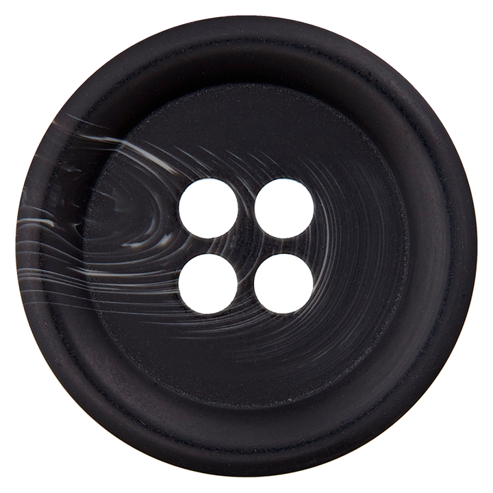 Polyester four-hole button 23mm black