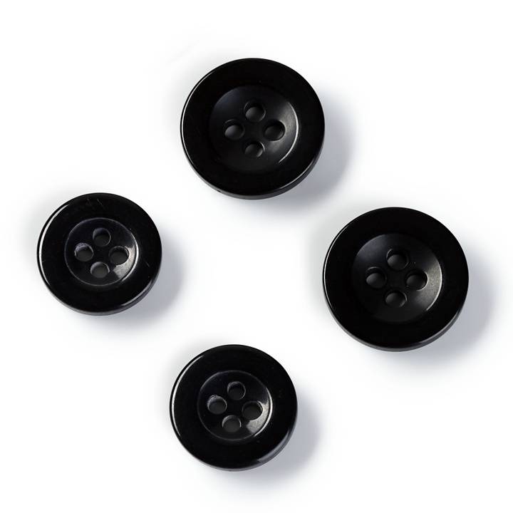 Trouser buttons, 15 and 17mm, dark brown