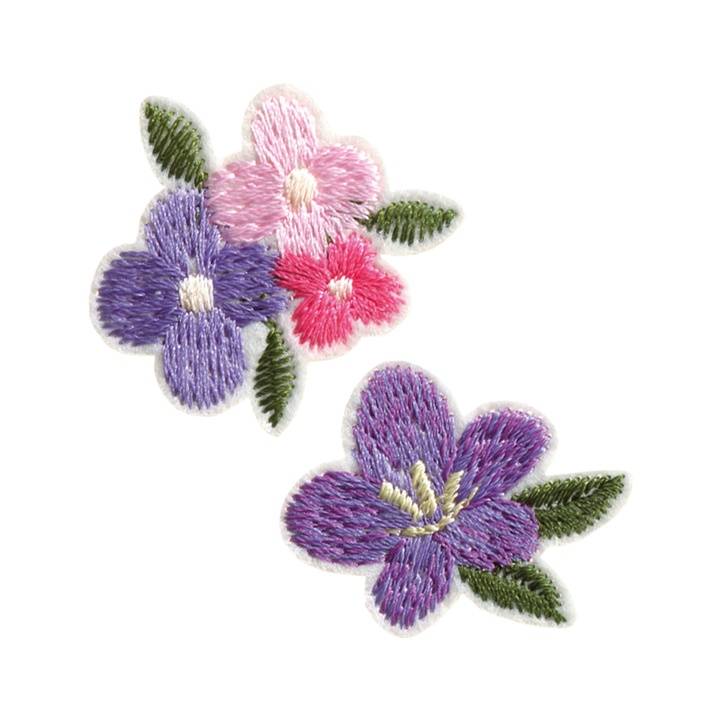 Applikation recycelt, Blumen, violett