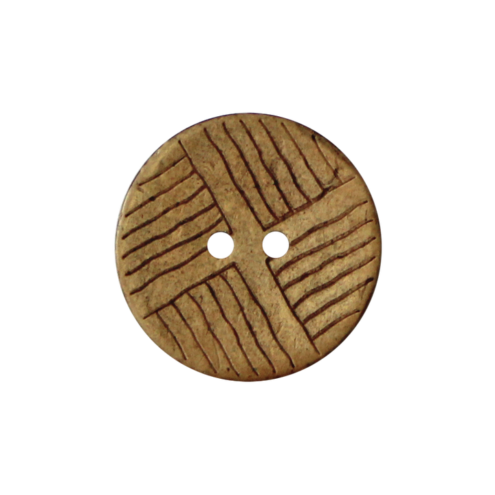 Bouton coco 2-trous, 23mm, brun moyen
